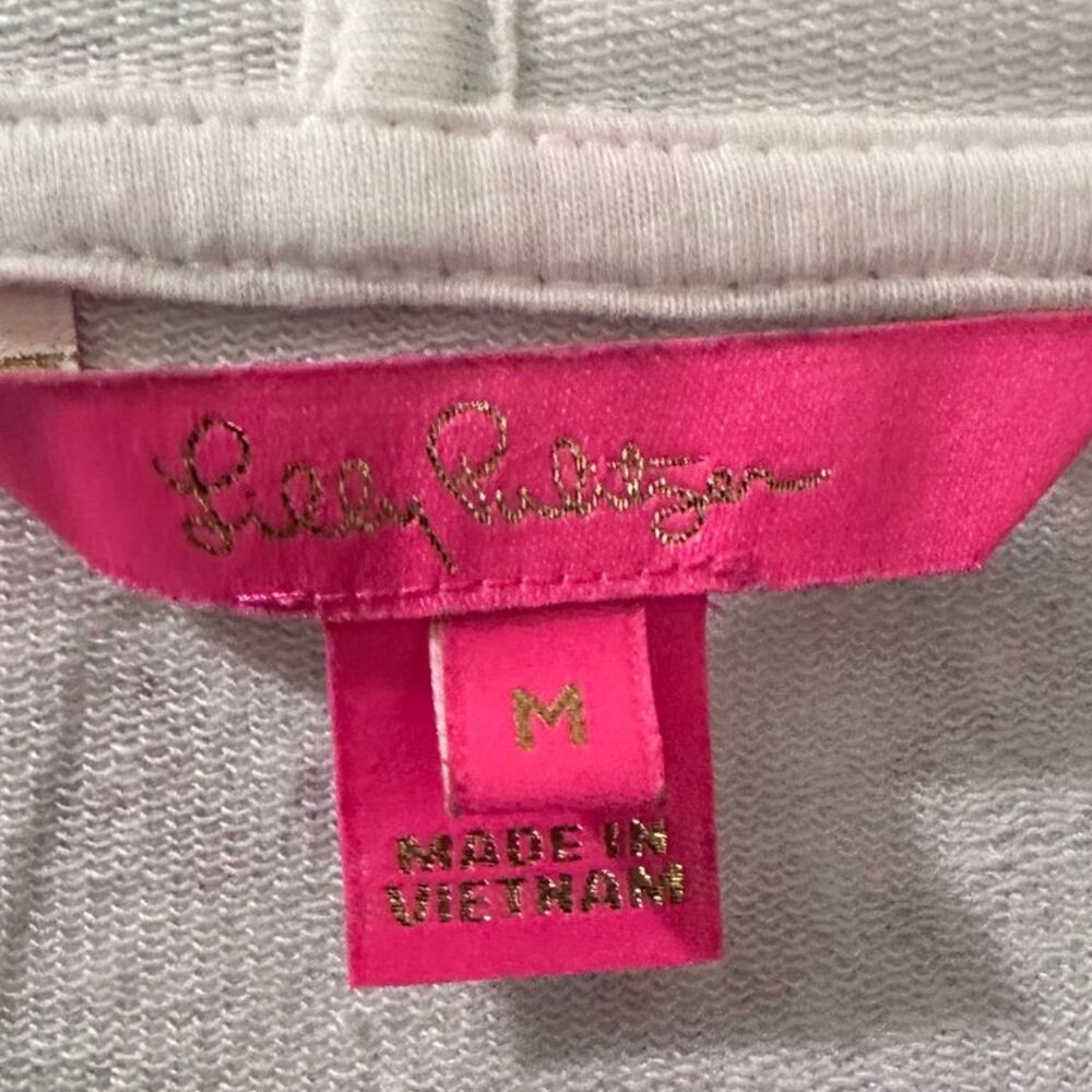 Lilly Pulitzer Audrey Full Zip Pullover Hoodie Ruffled Sleeve With Pockets, M - Picture 3 of 9